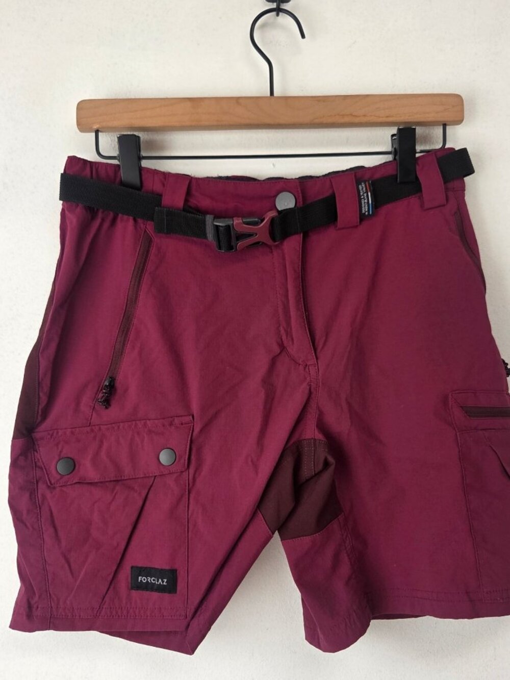 Forclaz Maroon Hiking Shorts Nylon Camping Outdoors Women's S